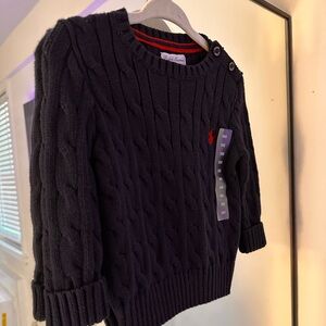 Ralph Lauren Navy Cable Knit Kids Sweater